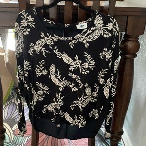 Blouse, black/white,